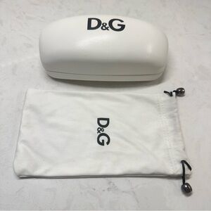 D&G Dolce & Gabbana White Glasses Case W/ Matching Microfiber Pouch